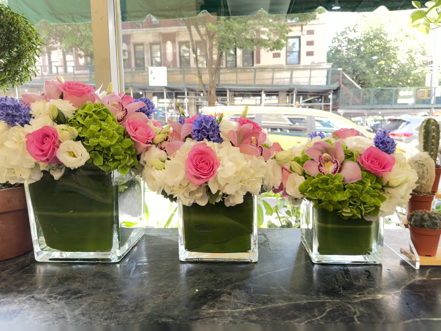Eliana - Pink Rose, Orchid & Hydrangea Arrangement